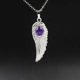 Crystal Angel Wing Pendant Necklace Angel Wing Necklace for Women Sterling Silver Friendship Cubic Zirconia Angel Wing Pendant