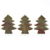 40-42mm Natural Green Aventurine Christmas Tree Carving, Hand-Carved Crystal Decor for Holiday & Home
