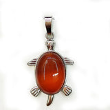 Natural Gemstone Turtle Pendant Silver‑Tone Alloy Tortoise Animal Charm Oval Inlaid Crystal Stone 36×24mm Chakra Reiki Healing Pendant for DIY Necklace Jewelry Making Bulk Wholesale