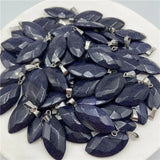 Faceted Horse Eye Natural Crystal Pendant, Multicolor Agate Gemstone Charms for DIY Necklace Jewelry Making