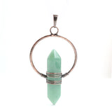 Retro natural crystal hexagonal column Pendant Necklace tiger eye stone winding DIY Necklace Gemstone Pendant Necklace Healing