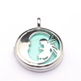 Fairy Hollow Cutout Open Locket Necklace with Natural Crystal Stone Silver Plated Memory Wish Box Pendant Black Wax Cord Necklace for Women
