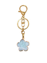 Natural Crystal Flower Keychain Gold Plated Healing Stone Keyring Flower Pendant Bag Charm for Women Jewelry Gift