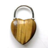 Natural Crystal Heart Lock Pendant Charms, Chakra Stone Beads for DIY Necklace Jewelry Making