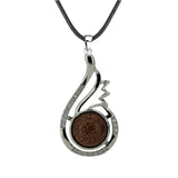 33mm Natural Crystal Teardrop Pendant Necklace, Silver-Plated Gemstone Charm
