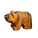 Mini Hand-Carved Natural Crystal Polar Bear Figurine - Gemstone Animal Totem Statue for Desk Decor Pocket Healing Crystals Gift