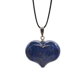 Natural Polished Heart Shaped Gemstone Pendant, Multiple Varieties Crystal Love Heart Pendant with Silver Bail, Chakra Reiki Healing Stone Necklace Pendant for Women