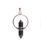 Retro natural crystal hexagonal column Pendant Necklace tiger eye stone winding DIY Necklace Gemstone Pendant Necklace Healing