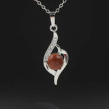 Letter N Heart Crystal Pendant necklace jewelry chakra charm healing quartz for women and girl