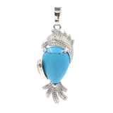 Silver Parrot Gemstone Pendant for DIY Making Jewelry #SP1764-Bird Animal Charms