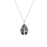 Tree of Life Teardrop Crystal Pendant Natural Gemstone Necklace Multi‑Variety Chakra Healing Stone Silver Plated Jewelry Gift for Women