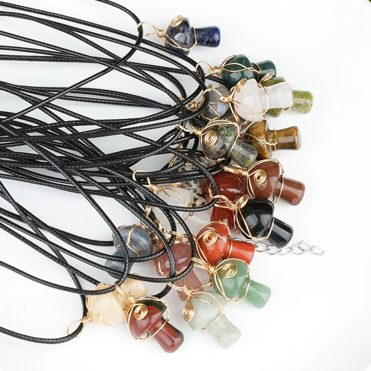 Bohemian Mushroom Crystal Necklace | 15×20mm Gemstone Pendant Vacation & Party Gift