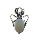 26×36mm Antique Silver Spider Pendant | Natural Crystal Cabochon Gothic Insect Charm for Jewelry Making