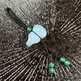 Natural Agate Crystal Gourd Keychain, Hand Braided Cord Lucky Hulu Charm Wealth Prosperity Safety Bag Pendant for Men Women