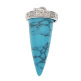 Multi‑Variety Bullet Cone Natural Stone Pendant, Retro Pattern Silver Cap Crystal Point Charm, DIY Jewelry‑Making Supply, Witchy Spiritual Reiki Amulet Pendant