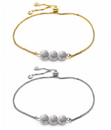 Dainty 3 Natural Chakra Gemstone Bead Bracelet Adjustable Slider Gold Plated Alloy Chain Crystal Bracelet Friendship Energy Healing Jewelry Gift