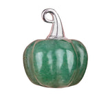 20MM Gemstone Pumpkin Pendant Ornament Handmade Craved Crystal Charm with Silver Bail for Halloween & Fall DIY Jewelry