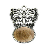 High Quality Natural Colorful Gem Stone Alloy Butterfly Pendant Fashion Women Jewelry Accessories for Children's Party Necklace