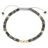 Boho Natural Stone Heishi Disc Beaded Bracelet, Hand Braided Sliding Adjustable Cord Stacking Bracelet for Women Ethnic Daily Jewelry
