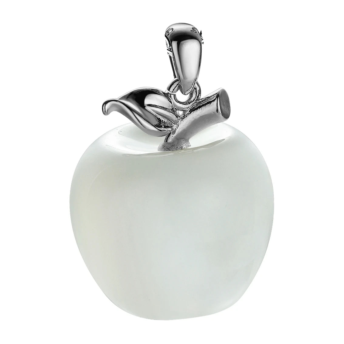 Natural Crystal Gemstone Christmas Apple Shape Ladies and Girls Leather Cord Cross Chain Pendant Fashion Jewelry
