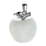 Natural Crystal Gemstone Christmas Apple Shape Ladies and Girls Leather Cord Cross Chain Pendant Fashion Jewelry