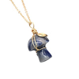 15×20mm Gold Wire-Wrapped Mushroom Crystal Necklace, Natural Gemstone Pendant with Chain
