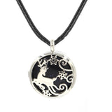 Reindeer Snowflake Hollow Pendant Silver Plated Natural Crystal Inlay Christmas Charm for Jewelry Making
