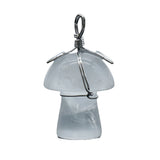 15×20mm Gold Wire-Wrapped Mushroom Crystal Necklace, Natural Gemstone Pendant with Chain