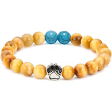 Natural Stone Stretch Beaded Bracelet with Turquoise Accent & Heart Charm Chakra Energy Healing Elastic Bracelet for Women Stacking Jewelry