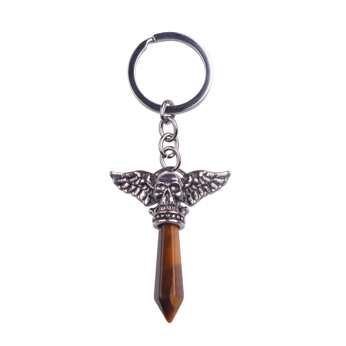 Vintage Tiger Eye Pendant Keychain Natural Gemstone Multiple Styles Anniversary Gift Christmas Gift for Friend