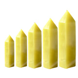 Natural Yellow Calcite Crystal Point Tower Polished Hexagonal Obelisk Wand for Home Decor Meditation Crystal Collection Gift