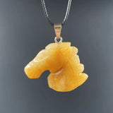 Spirit Horse Totem Healing Crystal Necklace | Hand Sculpted Gemstone Pendant Friendship Birthday Gift for Crystal Lovers