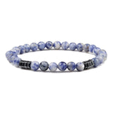 8mm Natural Gemstone Stretch Bracelet with Elephant Metal Spacers Chakra Energy Healing Beaded Bracelets for Women Men Party Jewelry Gift