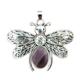 Silver Butterfly Oval Gemstone Pendant for Making Jewelry #SP1504S