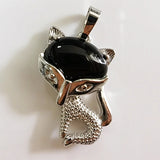 Natural Crystal Fox Pendant Necklace, Retro Turquoise & Multi-Gemstone Charm for Women & Girls