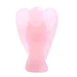 1.5Inch Gemstone Angel Figurine #SP1930 Hand Carved Pocket Healing Crystal Statue Perforated Spiritual Pendant for DIY Jewelry, Yoga Decor & Christmas Gifts