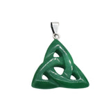 35-40mm Celtic Triquetra Knot Crystal Pendant | Natural Gemstone Trinity Knot Necklace for Protection