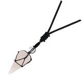 Natural Quartz Crystal Necklace Hexagonal Pointed Dowsing Pendulum Divination Healing Crystals Stone Reiki Chakra Pendant