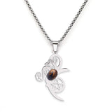 Mystical Moon Flower & Star Necklace - Durable Stainless Steel Pentacle Pendant - Spiritual Protection Gift for Seekers