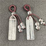 Lucky Healing Crystal Tube Keychain | Handwoven Cord Natural Gemstone Bag Charm Spiritual Friendship Gift