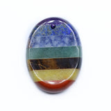 Rainbow Seven Chakra Ellipse Worry Stone Polished Chakra Balancing Pocket Crystal