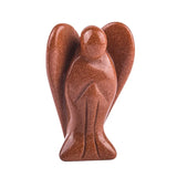 1.5Inch Gemstone Angel Figurine #SP1930 Hand Carved Pocket Healing Crystal Statue Perforated Spiritual Pendant for DIY Jewelry, Yoga Decor & Christmas Gifts