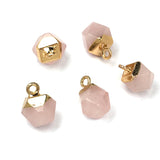 Natural Stone Pendants,Faceted Stone Rose Quartz Tiger eye  Charms for DIY Bracelet Necklace Jewelry versatile DIY Bracelet