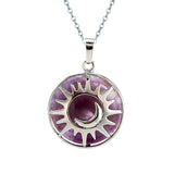 Sun and Moon Natural Gemstone Pendant Necklace Multi Color Healing Crystal Silver Plated Charm Jewelry for Women Gift