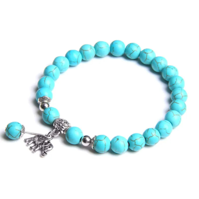 Chakra Healing Crystal Beaded Bracelet Elastic Natural Stone Bracelet with Alloy Barrel Bead, Company Souvenir & Holiday Party Gift for Him Her