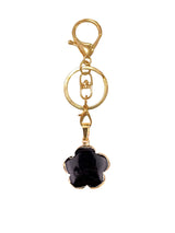 Natural Crystal Flower Keychain Gold Plated Healing Stone Keyring Flower Pendant Bag Charm for Women Jewelry Gift