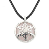 Pure Snowflake Crystal Pendant Necklace, Holiday Xmas Blessing Natural Stone Necklace Gift for Women & Girls