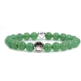 8mm Natural Crystal Stretch Beaded Bracelet with Heart Rhinestone Charm 19cm Elastic Energy Healing Gemstone Bracelet for Women Yoga Jewelry