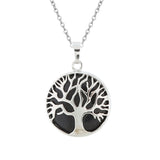 Handmade Tree of Life Healing Stone Pendant for Necklace Handmade Round Silver Alloy Gemstone  Crystal Pendant Charm Jewelry