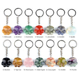 28×30mm Natural Crystal Cat Paw Keychain | Cute Gemstone Pendant Keyring for Animal Lovers